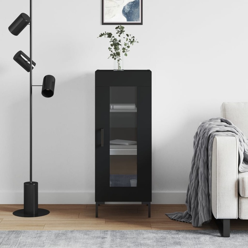 Buffet Noir 34,5x34x90 cm Bois d'ingnierie