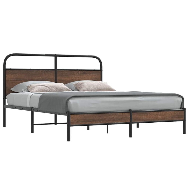 Cadre de lit sans matelas 160x200 cm chne marron