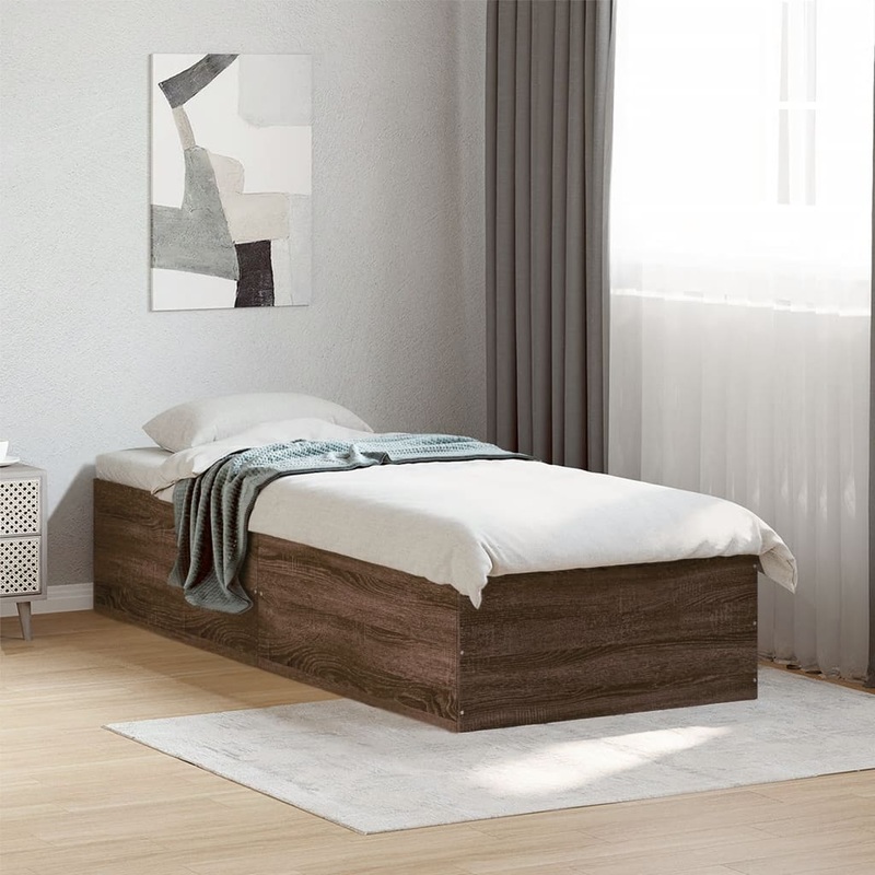 Cadre de lit sans matelas chne marron 100x200 cm