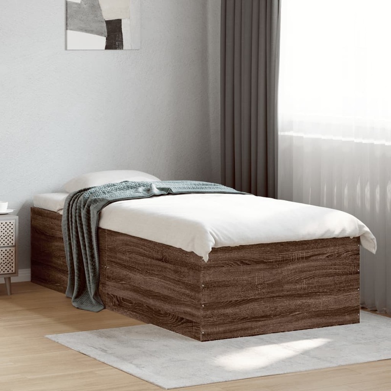 Cadre de lit sans matelas chne marron 90x190 cm