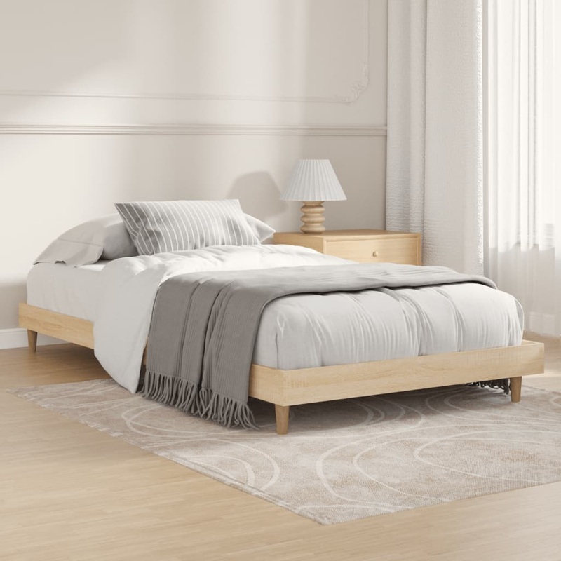 Cadre de lit sans matelas chne sonoma 100x200 cm