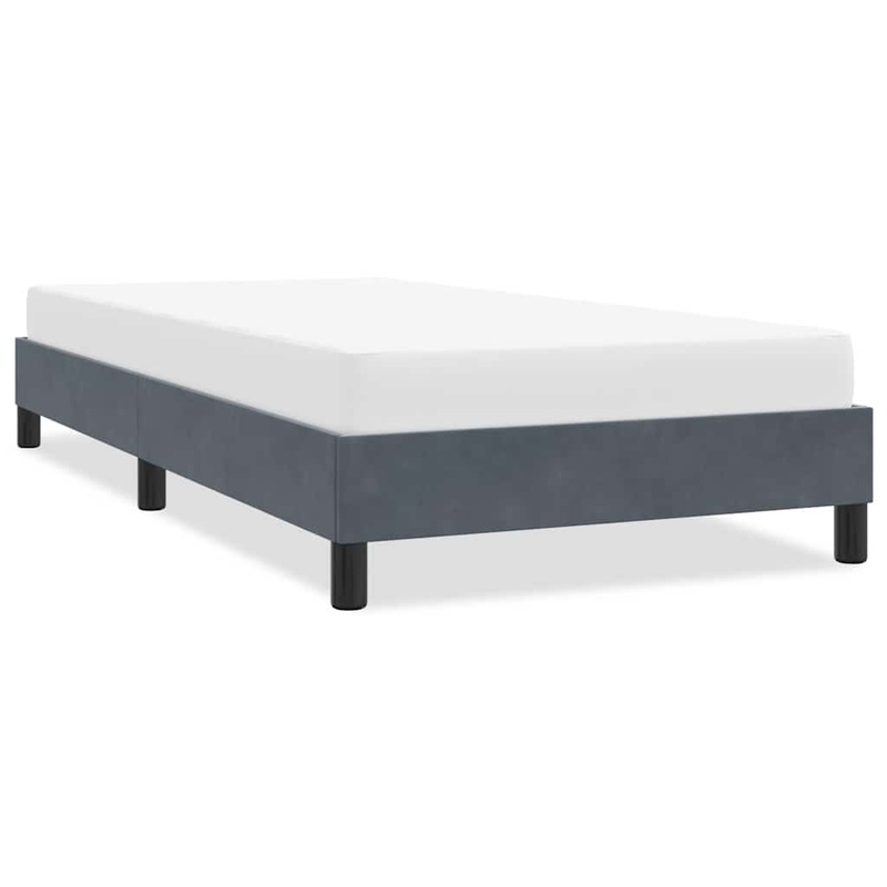 Cadre de lit sans matelas gris fonc 80x220 cm velours