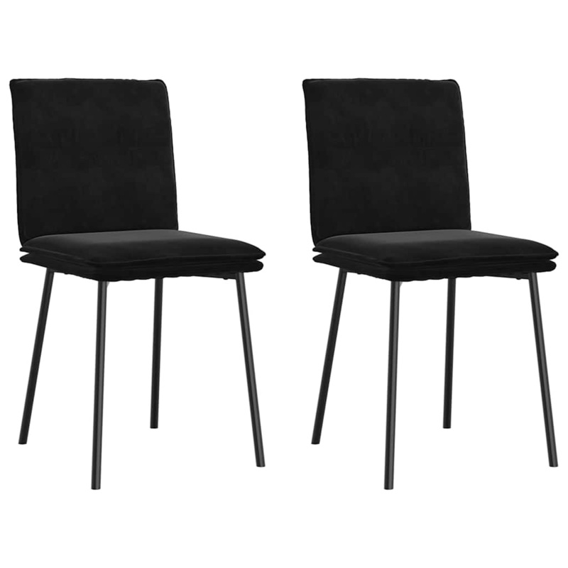 Chaises  manger lot de 2 Noir Velours