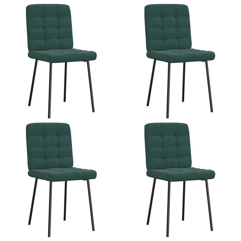 Chaises  manger lot de 4 Vert fonc Velours