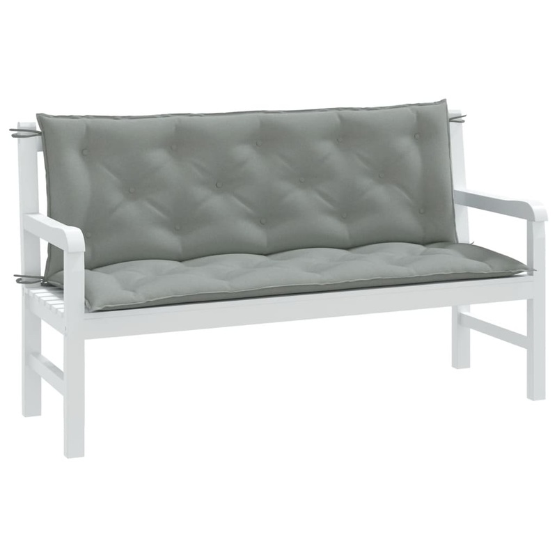 Coussins de banc de jardin lot de 2 gris clair mlang tissu