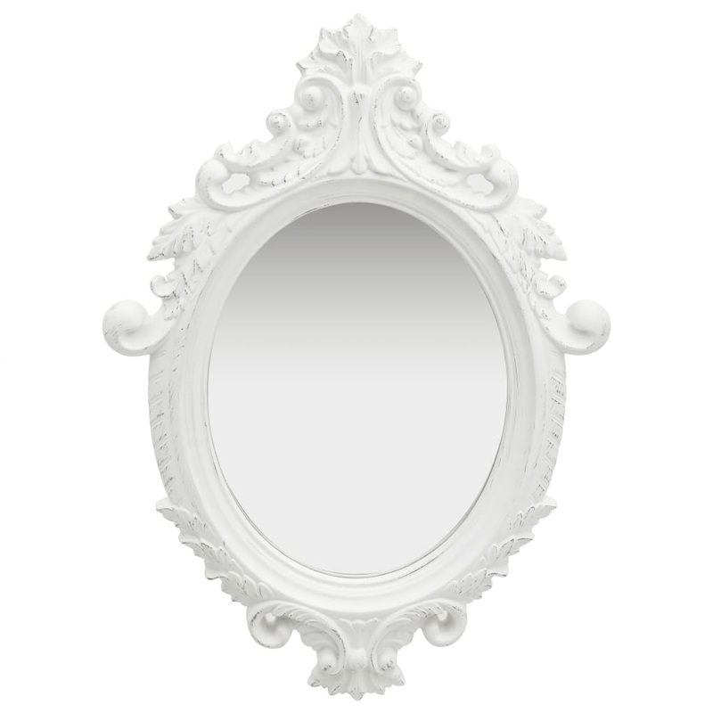 Miroir mural style chteau 56x76 cm Blanc