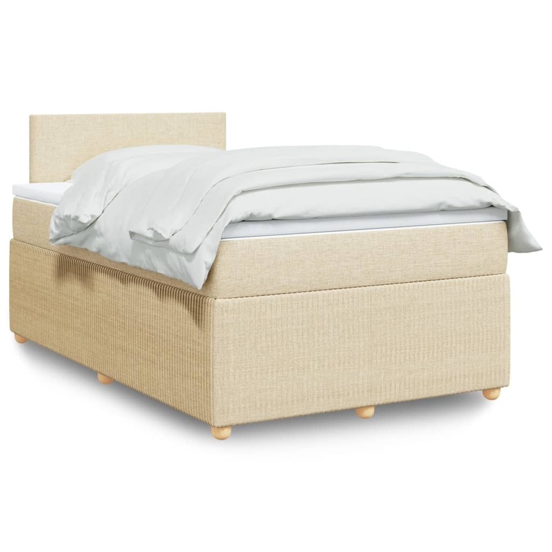 Sommier  lattes de lit avec matelas Crme 120x200 cm Tissu