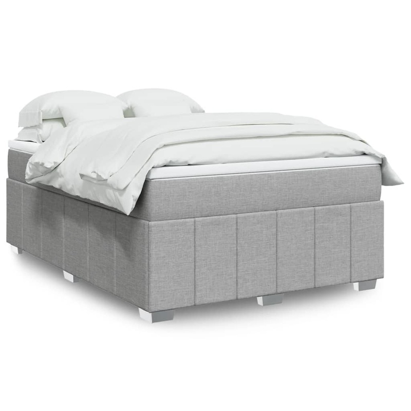 Sommier  lattes de lit avec matelas Gris clair 140x200cm Tissu