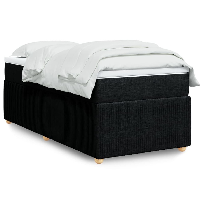 Sommier  lattes de lit et matelas Noir 80x200 cm Tissu