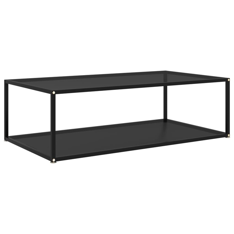 Table basse Noir 120x60x35 cm Verre tremp
