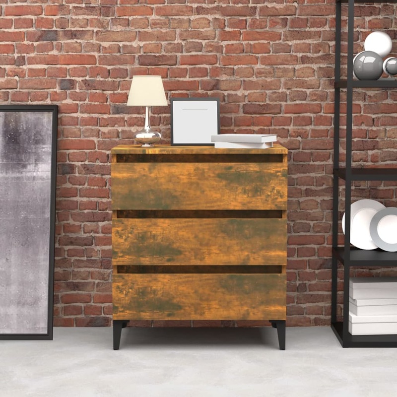 Buffet Chne fum 60x35x69 cm Bois d'ingnierie