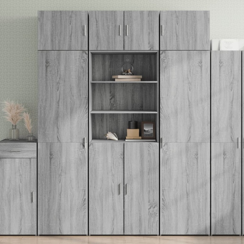 Buffet haut sonoma gris 70x42,5x185 cm bois d'ingnierie