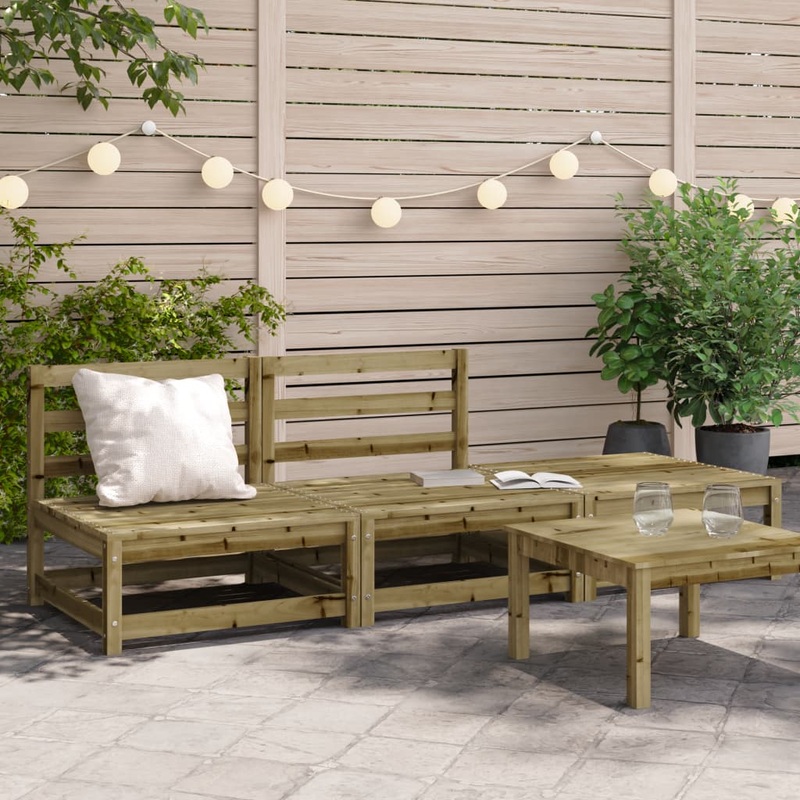 Canap de jardin sans accoudoirs repose-pieds bois pin imprgn