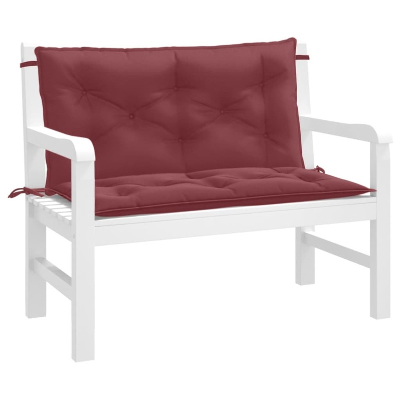 Coussins de banc de jardin lot de 2 rouge bordeaux mlang