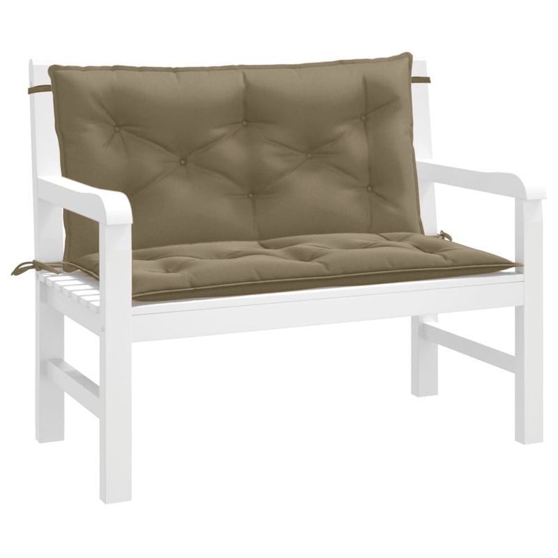 Coussins de banc de jardin lot de 2 taupe mlang tissu