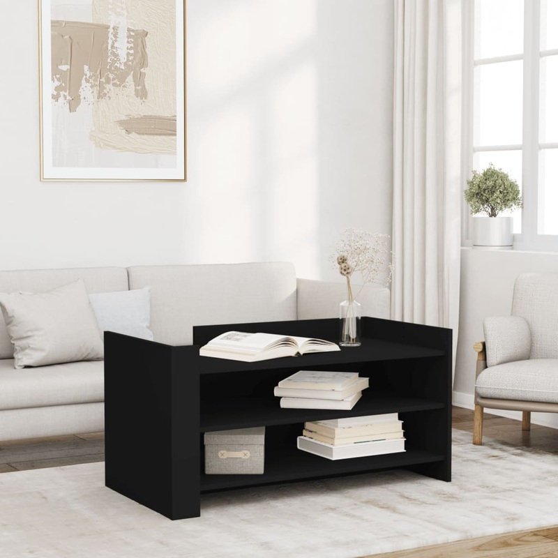 Table basse noir 100x50x50 cm bois d'ingnierie