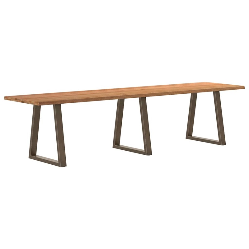 Table  manger avec bord naturel 320x80x74 cm bois massif chne