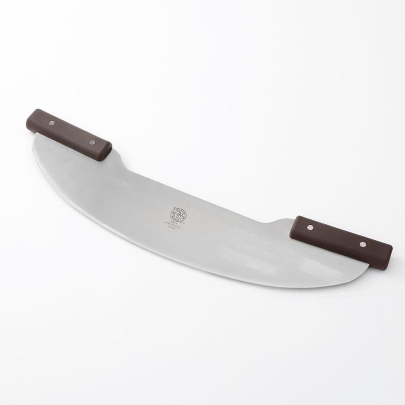 American Metalcraft Pizza Rocker Knife, 20" Blade, Brown Nylon Handles, FINAL SALE