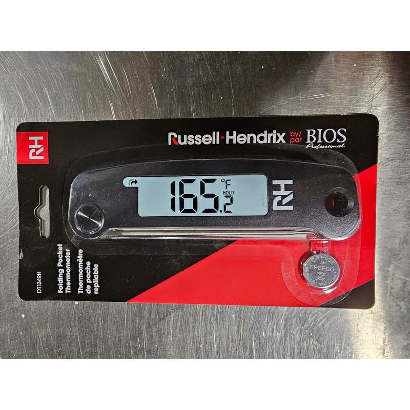 BIOS Folding Digital Pocket Thermometer with Russell Hendrix Logo, FINAL SALE