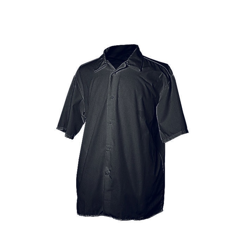 Blackwood Dishwasher Shirt with Snap Closure, Large, Poly Cotton, Black, FINAL SALE