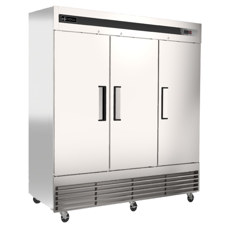 EFI X-Line C3-82VCX 78" Reach-In Triple Solid Door Refrigerator, Stainless Steel