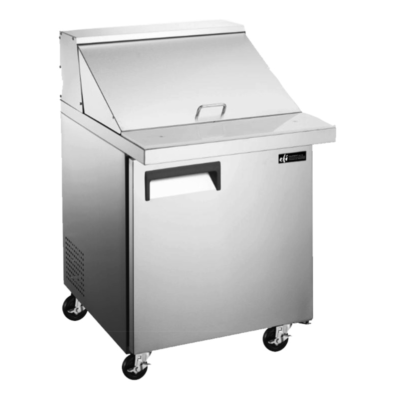 EFI X-Line CMDR1-27VCX 27" Single Door Refrigerated Mega Top Prep Table, Stainless Steel