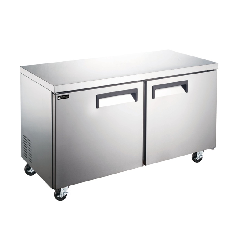 EFI X-Line CUDR2-60VCX 60" Double Door Undercounter Refrigerator, Stainless Steel