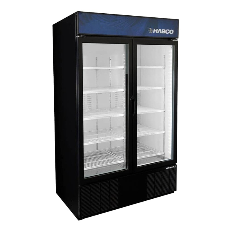 Habco ESM46HC Cold Space Merchandiser Refrigerator, Double Glass Swing Doors, 48", 115V