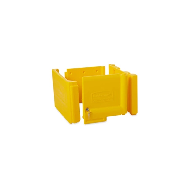 Rubbermaid Locking Cabinet Doors for RCP Janitorial Cleaning Carts, Yellow, FINAL SALE