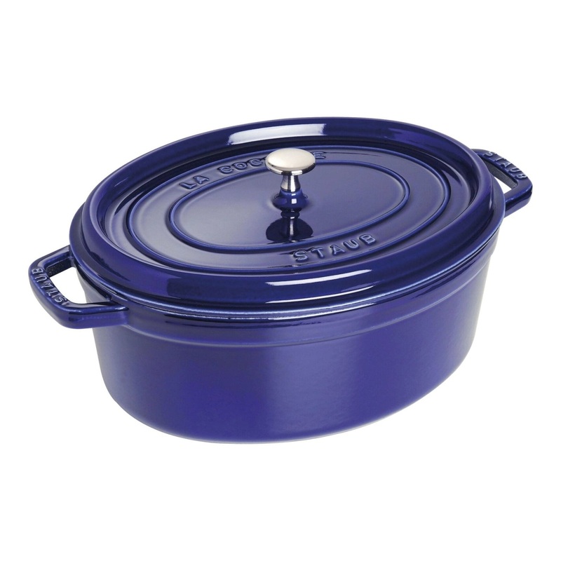Staub Cocotte 31 cm, oval, Dunkelblau, Gusseisen 5.5l 40510-289-0
