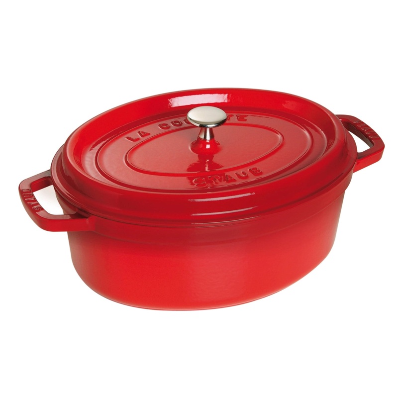 Staub Cocotte 31 cm, oval, Kirsch-Rot, Gusseisen 5.5l 40509-866-0