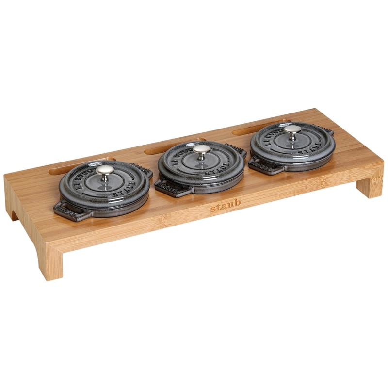 Staub Stnder 3er fr Cocottes Bambus, 42x16cm 40510-299-0