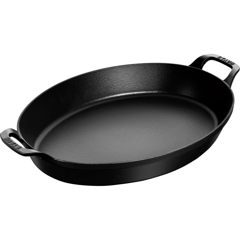 Staub Auflaufform 37 cm, oval, Schwarz, Gusseisen 40508-283-0