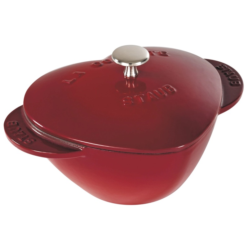 Staub Cocotte 20 cm, Herz, Kirsch-Rot, Gusseisen 2.2l 40509-798-0