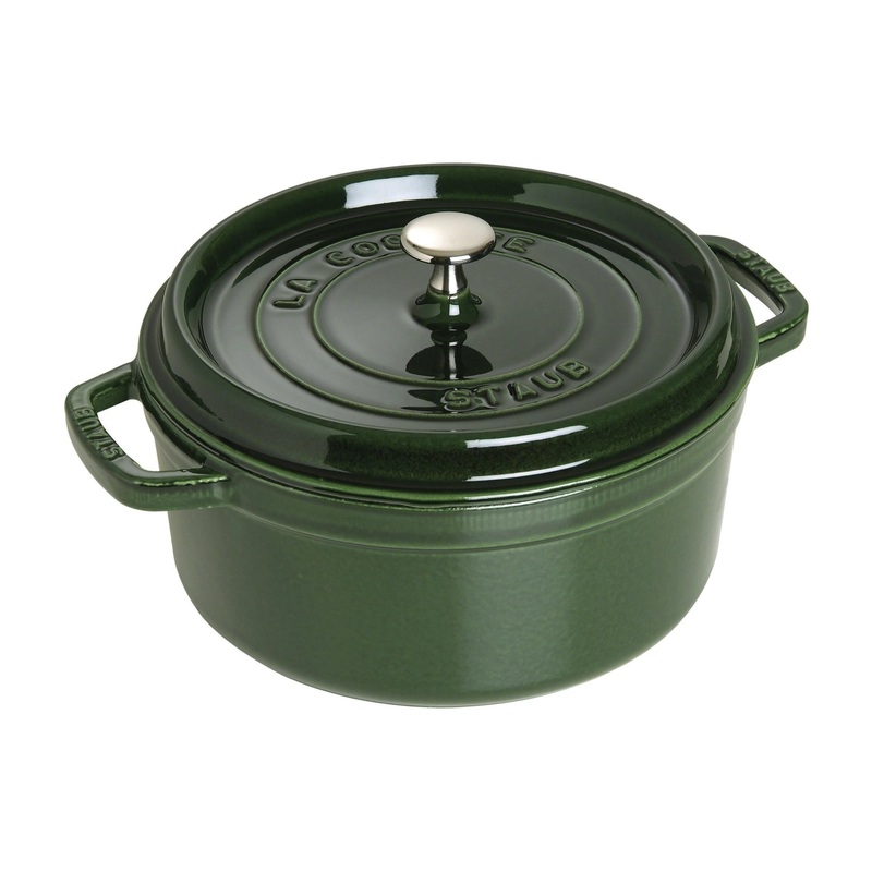 Staub Cocotte 24 cm, rund, Basilikum-Grn, Gusseisen 3.8l 40509-356-0