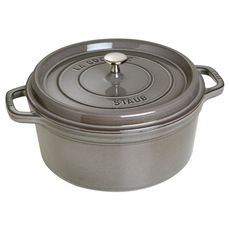Staub Cocotte 26 cm, rund, Graphit-Grau, Gusseisen 5.25l 40509-312-0