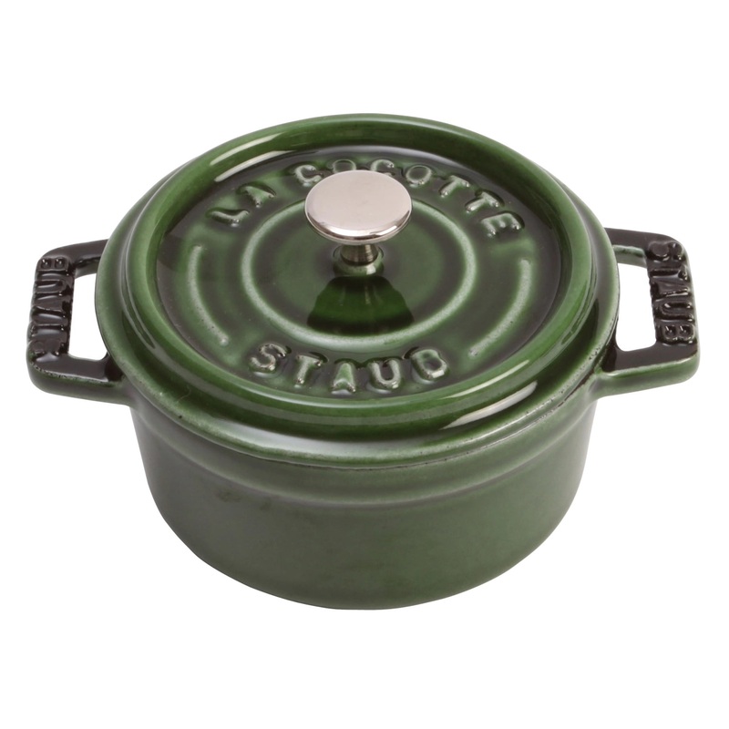 Staub Mini Cocotte 10 cm, rund, Basilikum-Grn, Gusseisen 0.25l 40509-804-0