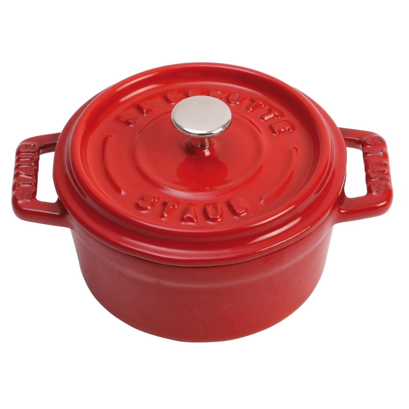 Staub Mini Cocotte 10 cm, rund, Kirsch-Rot, Gusseisen 0.25l 40509-799-0