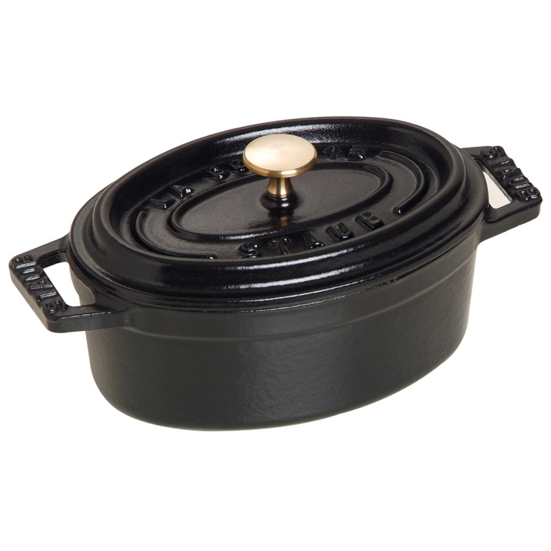 Staub Mini Cocotte 11 cm, oval, Schwarz, Gusseisen 0.25l 40500-111-0