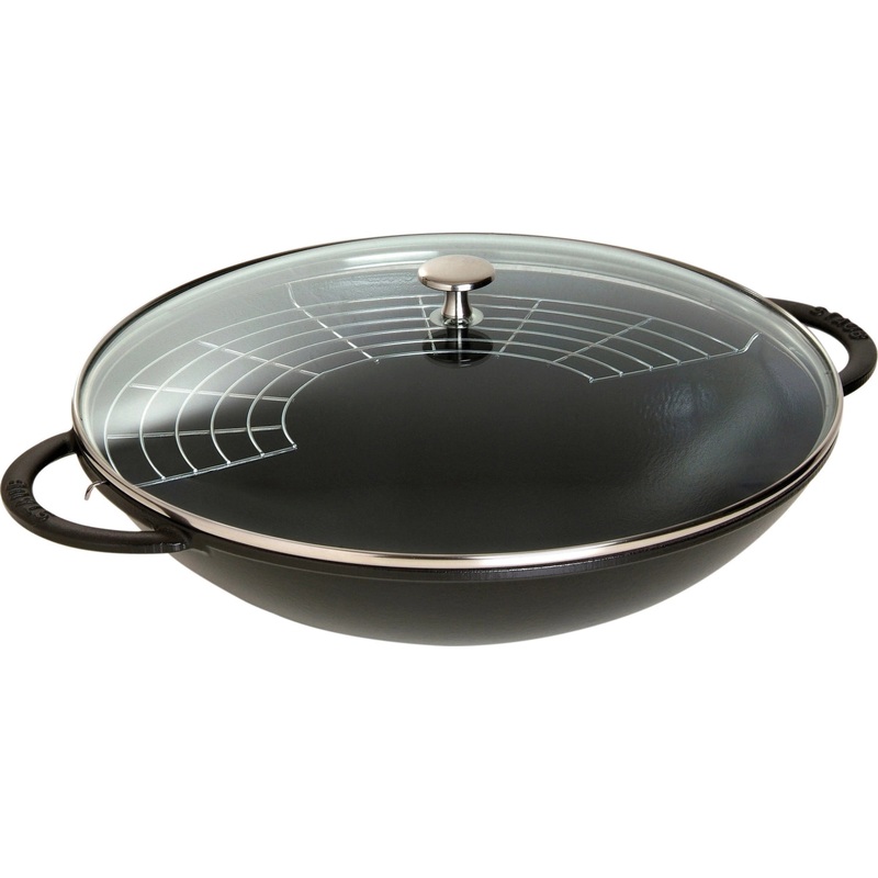 Staub Wok schwarz mit Glasdeckel 5.7lt., 37cm 40509-398-0
