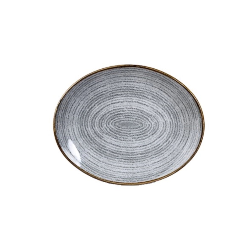 Churchill Teller S.P. Homespun Stone Grey oval coupe 27x22.9cm 343.019.009