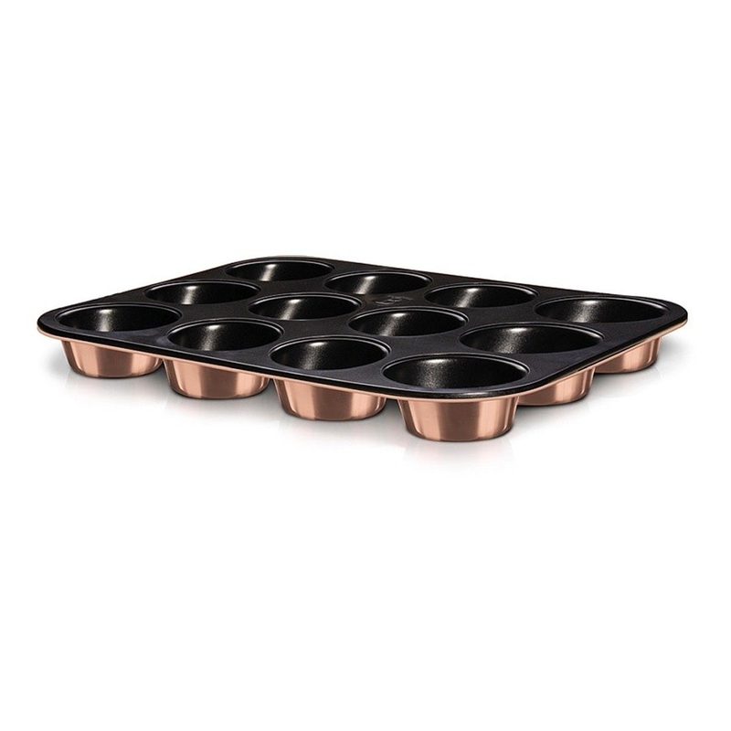 Berlinger Haus Kchenbedarf Haus Muffin-und Cupcake Backform fr 12 Stk. 35x26.5x3cm Rose Gold Edition