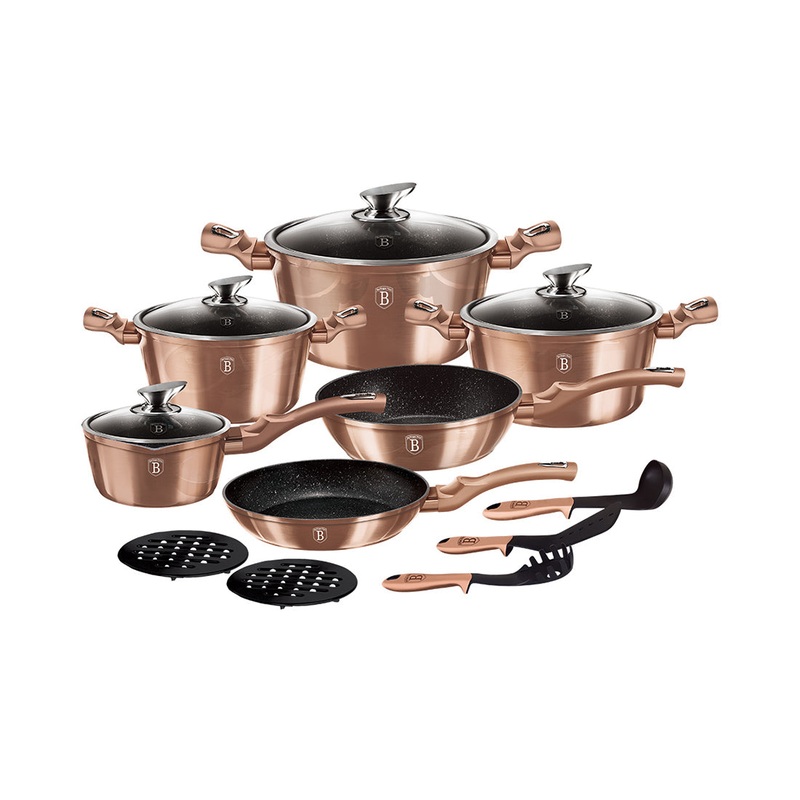 Berlinger Haus Kchenbedarf Haus 15-teiliges Kochgeschirr-Set Rose Gold Edition
