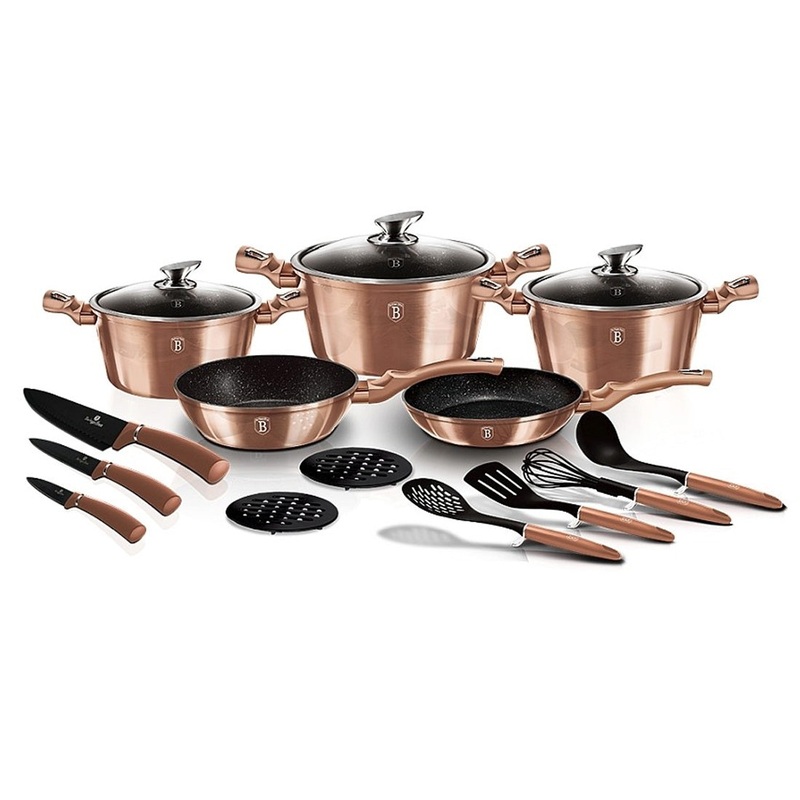 Berlinger Haus Kchenbedarf Rose Gold Edition Haus 17-teiliges Kochgeschirr-Set