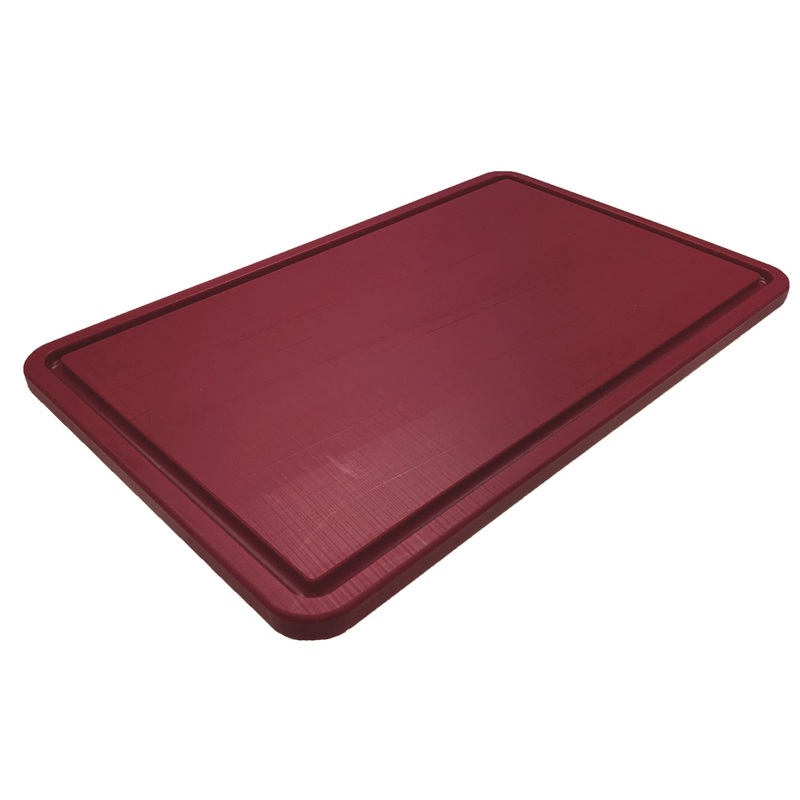 Polypres Schneidebrett GN 1/1 53x32.5cm H2cm rot mit Saftrille 038.001.021