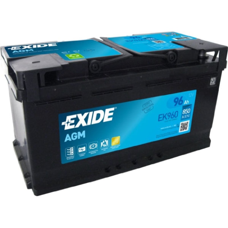 Exide Fahrzeugbatterie Start-Stop AGM 12V/96Ah/850A LxBxH 353x175x190mm/B13/S:0