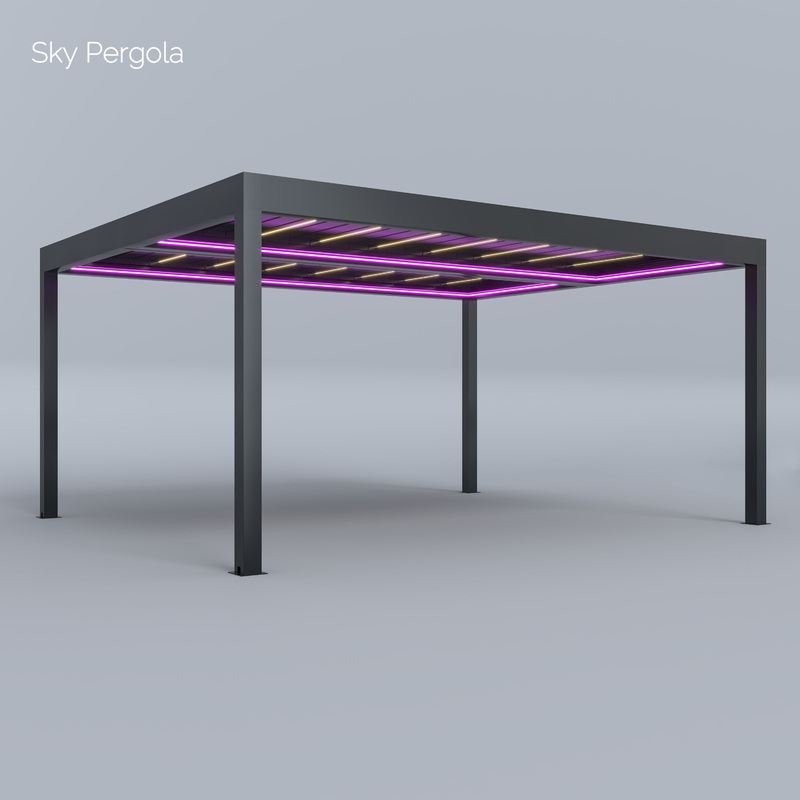 Spa Solutions Sky Pergola SkyGrand Master Aluminium Pergola LED 5m x 6m motorisiert