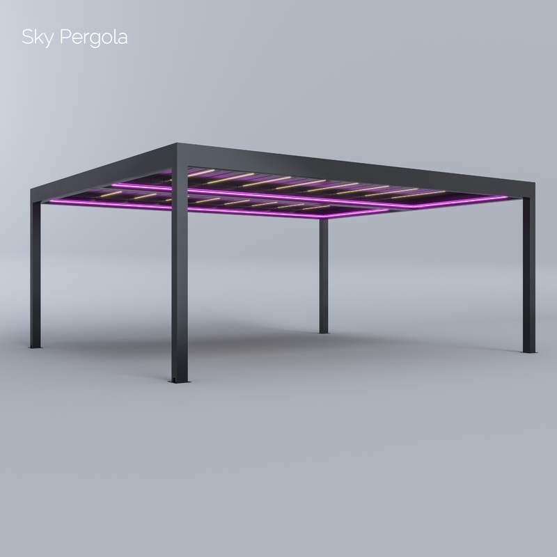 Spa Solutions Sky Pergola SkyGrand Master Aluminium Pergola LED 6m x 7m motorisiert