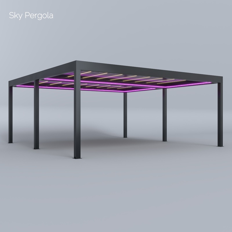 Spa Solutions Sky Pergola SkyGrand Master Aluminium Pergola LED 7m x 7m motorisiert