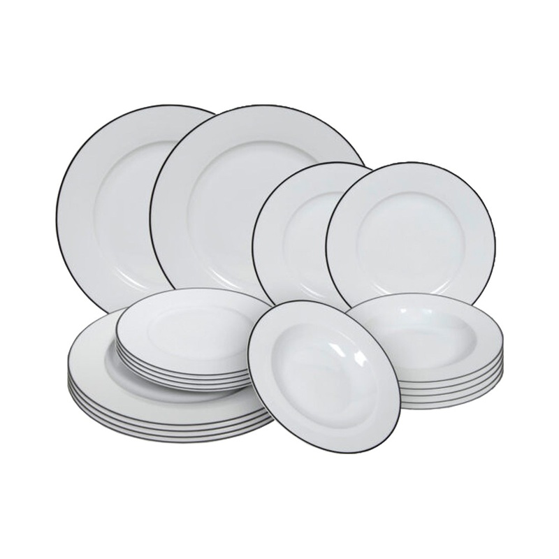 Tavola Kchenbedarf Geschirrset 18teilig white/black